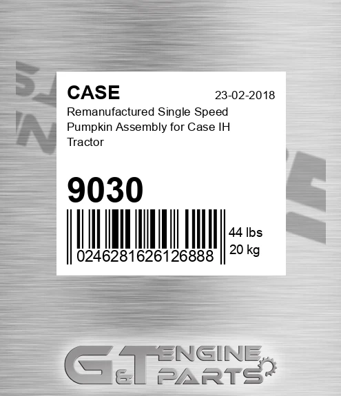 9030 CASE Remanufactured Single Speed Pumpkin Assembly For Case Ih Tractor