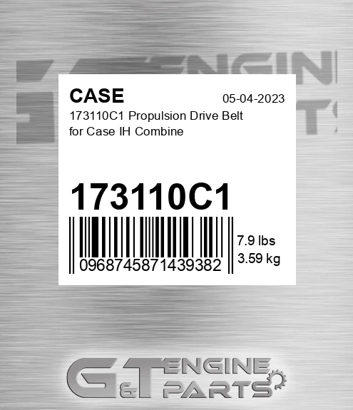 173110C1 CASE Propulsion Drive Belt For Case Ih Combine