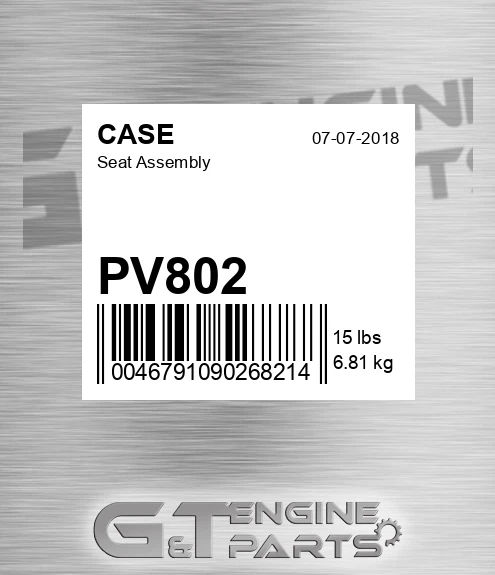 PV802 CASE Seat Assembly