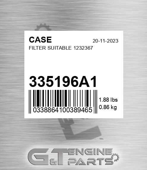 335196A1 CASE Filter Suitable 1232367