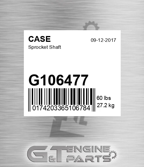 G106477 Sprocket Shaft