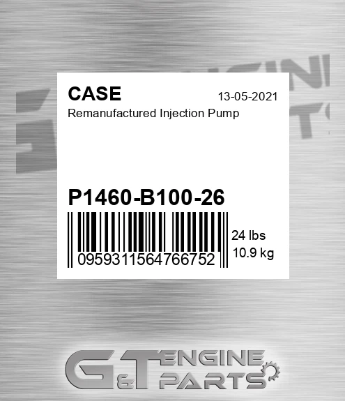 P1460-B100-26 Remanufactured Injection Pump for CASE