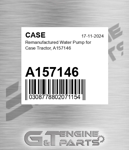 A157146 Remanufactured Water Pump For Tractor,
