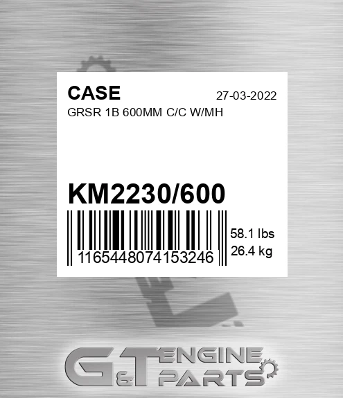 KM2230/600 Grsr 1b 600mm C/c W/mh