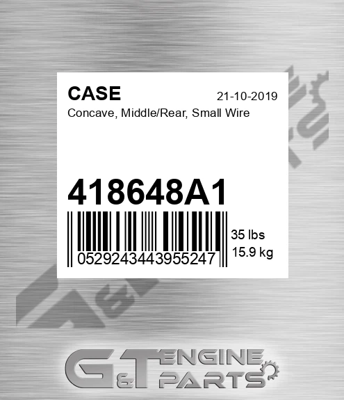 418648A1 CASE Concave, Middle/rear, Small Wire