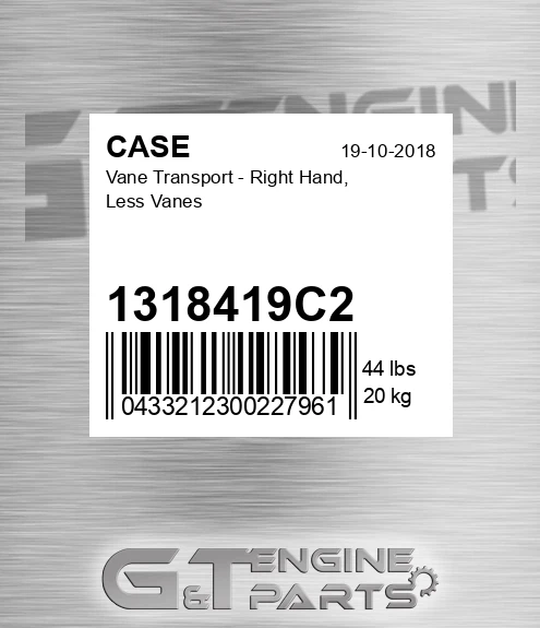 1318419C2 Vane Transport - Right Hand, Less Vanes