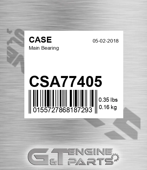 CSA77405 CASE Main Bearing