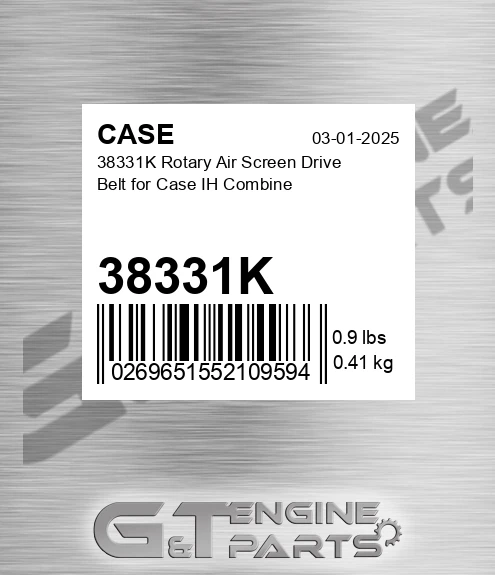 38331K CASE Rotary Air Screen Drive Belt For Case Ih Combine