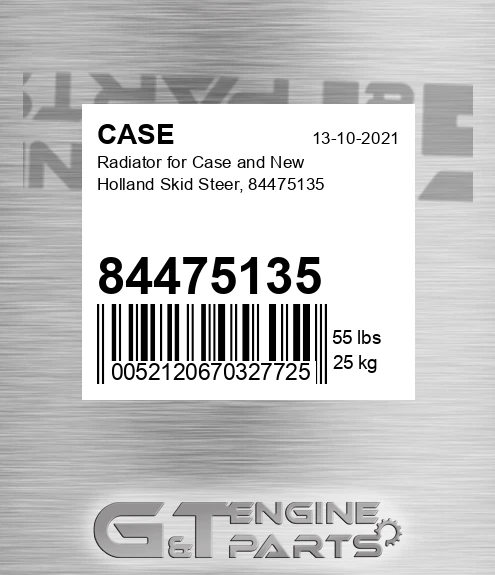 84475135 Radiator For And New Holland Skid Steer,