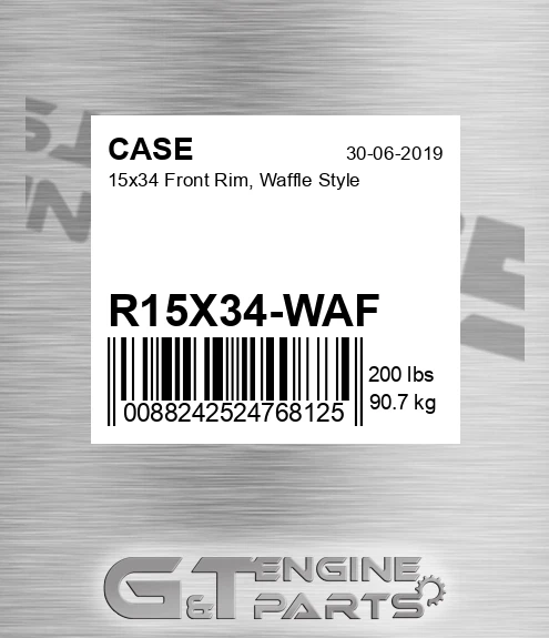 R15X34-WAF 15x34 Front Rim, Waffle Style