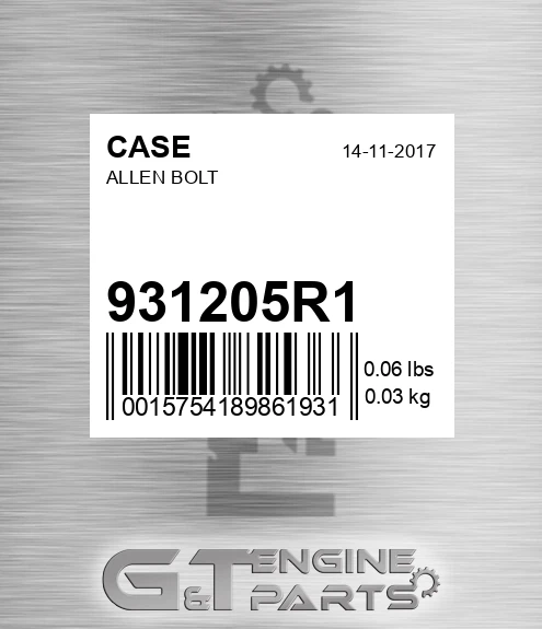 931205R1 Allen Bolt