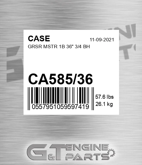 CA585/36 Grsr Mstr 1b 36" 3/4 Bh for CASE