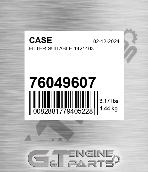 76049607 CASE Filter Suitable 1421403