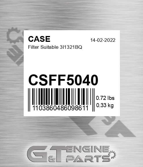 CSFF5040 CASE Filter Suitable 3i1321bq