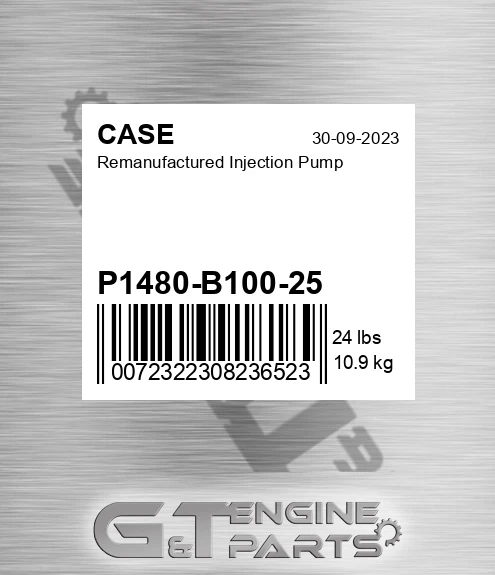 P1480-B100-25 Remanufactured Injection Pump for CASE