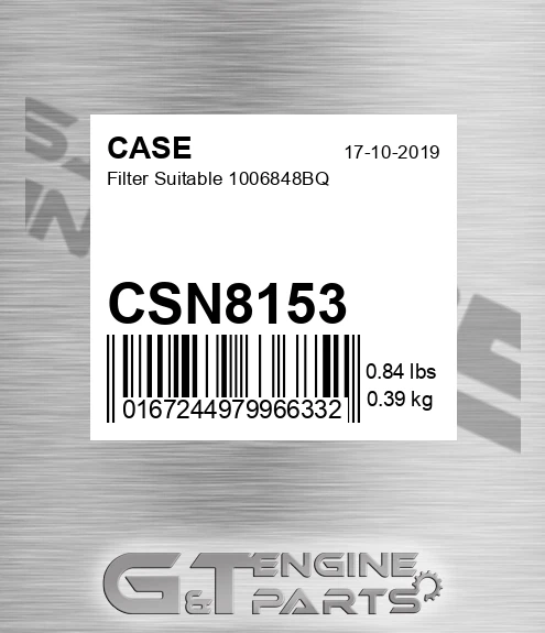 CSN8153 CASE Filter Suitable 1006848bq
