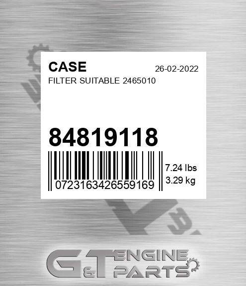 84819118 CASE Filter Suitable 2465010