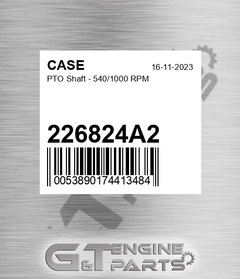 226824A2 CASE Pto Shaft - 540/1000 Rpm