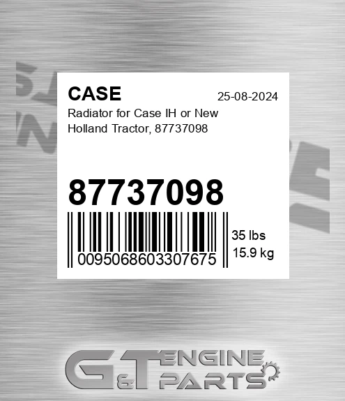 87737098 Radiator For Ih Or New Holland Tractor,