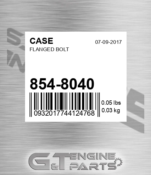 854-8040 CASE Flanged Bolt