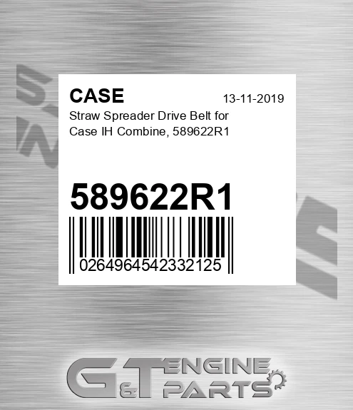589622R1 Straw Spreader Drive Belt For Ih Combine,