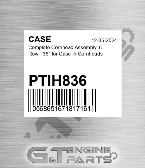 PTIH836 Complete Cornhead Assembly, 8 Row - 36" For Ih Cornheads