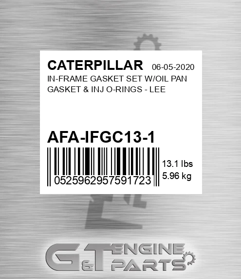 AFA-IFGC13-1 In-frame Gasket Set W/oil Pan Gasket & Inj O-rings - Lee