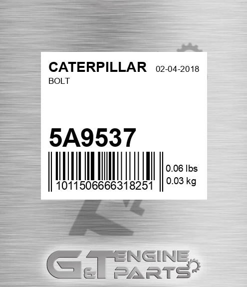 5A-9537 Bolt for CATERPILLAR