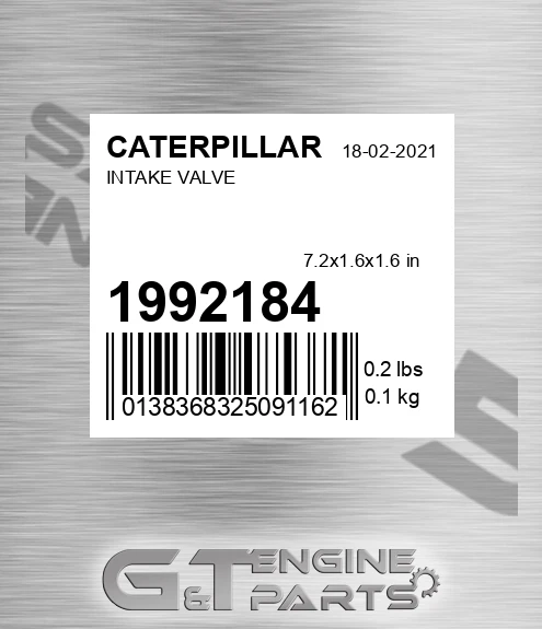 199-2184 Intake Valve for CATERPILLAR