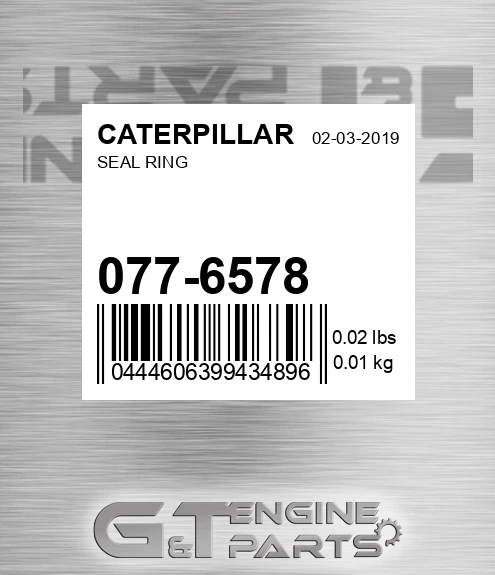 077-6578 Seal Ring for CATERPILLAR
