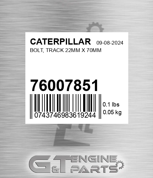 76007851 Bolt, Track 22mm X 70mm for CATERPILLAR
