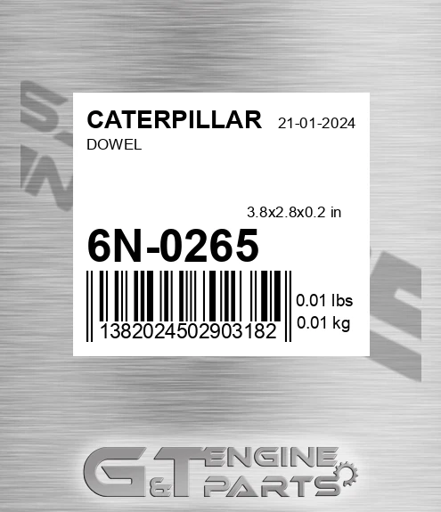 6N0265 Dowel for CATERPILLAR