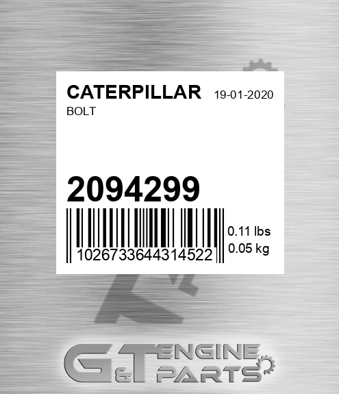 209-4299 Bolt for CATERPILLAR