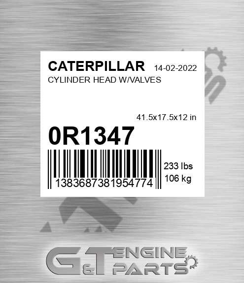 0R-1347 Cylinder Head W/valves for CATERPILLAR