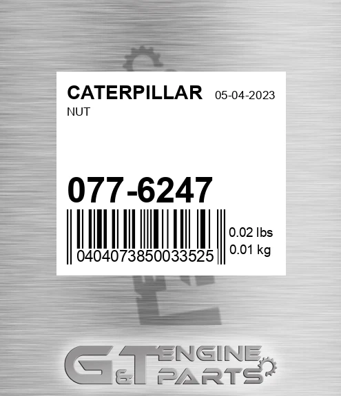077-6247 Nut for CATERPILLAR