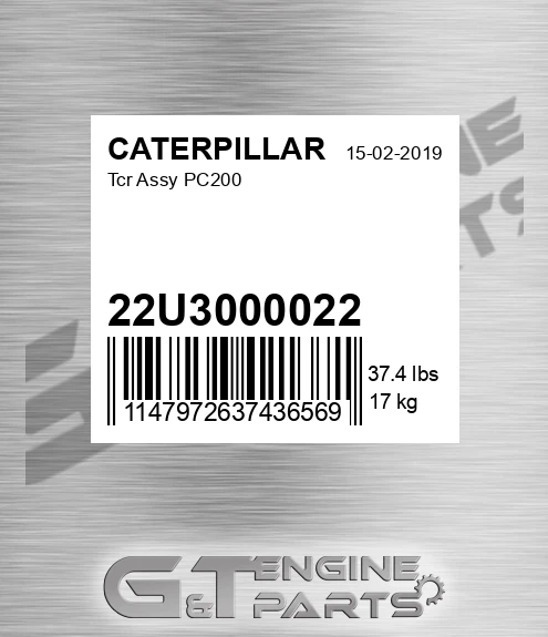 22U3000022 Tcr Assy Pc200 for CATERPILLAR