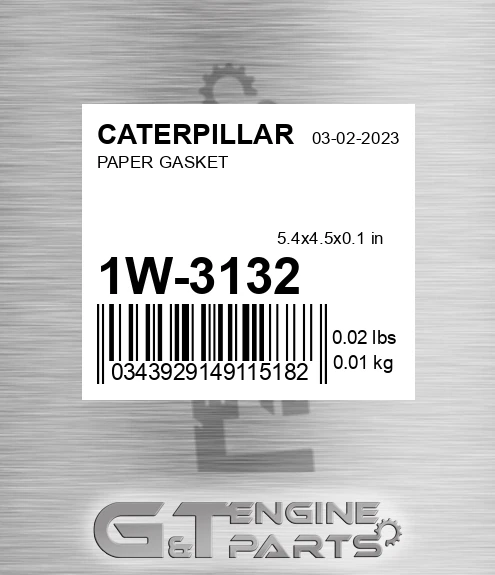 1W-3132 Paper Gasket for CATERPILLAR