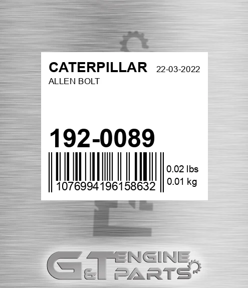 192-0089 Allen Bolt