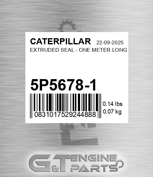 5P5678-1 Extruded Seal - One Meter Long