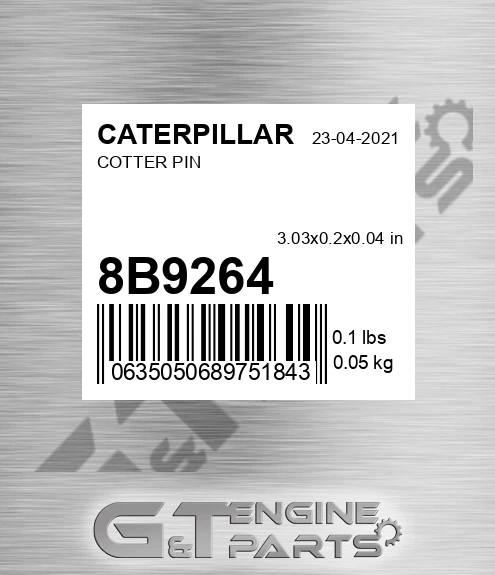 8B9264 Cotter Pin for CATERPILLAR