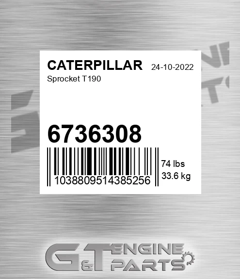 6736308 Sprocket T190 for CATERPILLAR