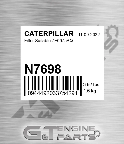 N7698 Filter Suitable 7e0975bq