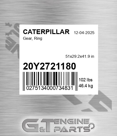 20Y2721180 Gear, Ring for CATERPILLAR