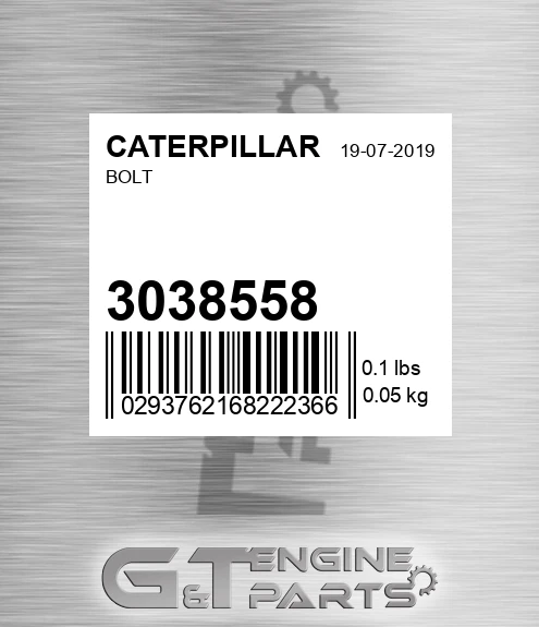 303-8558 Bolt for CATERPILLAR