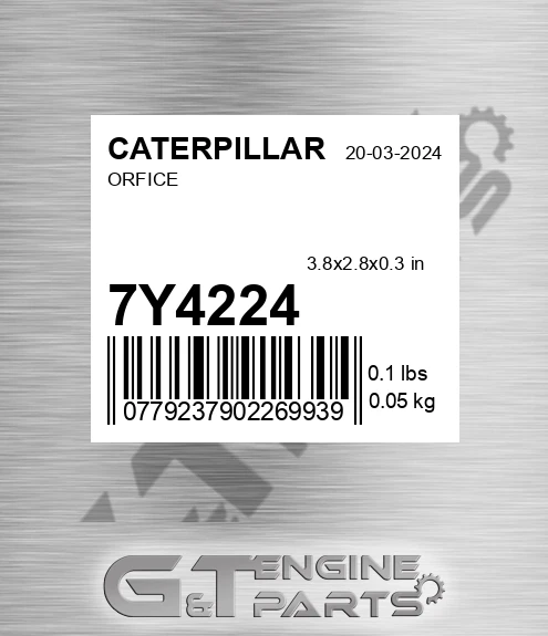 7Y-4224 Orfice for CATERPILLAR