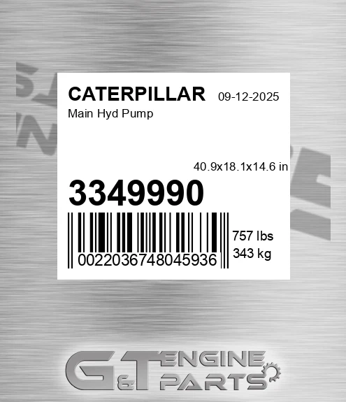 3349990 Main Hyd Pump for CATERPILLAR