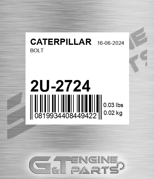 2U-2724 Bolt for CATERPILLAR