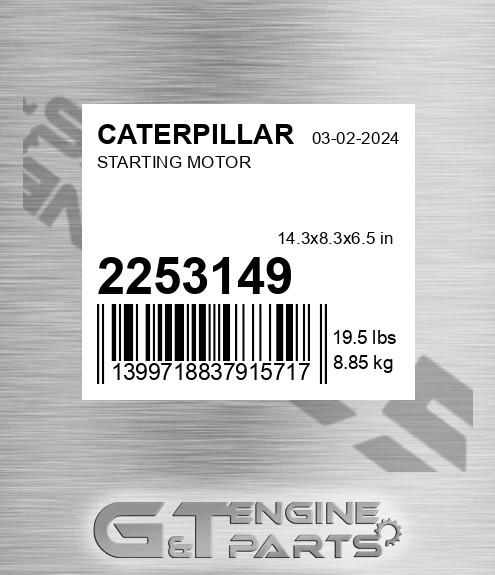 2253149 Starting Motor for CATERPILLAR