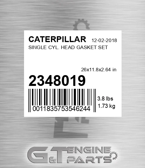 2348019 Single Cyl. Head Gasket Set