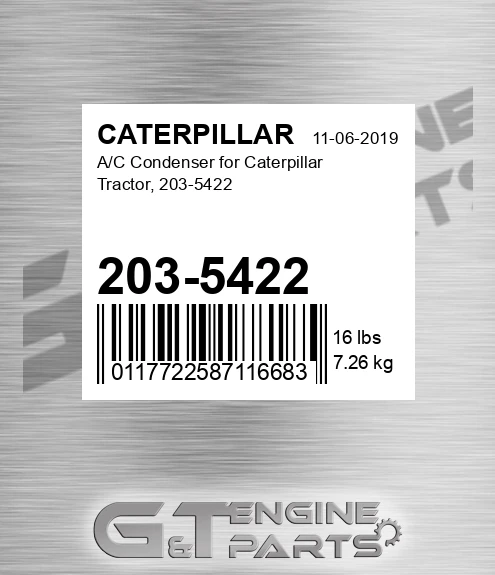 203-5422 A/c Condenser For Tractor, for CATERPILLAR